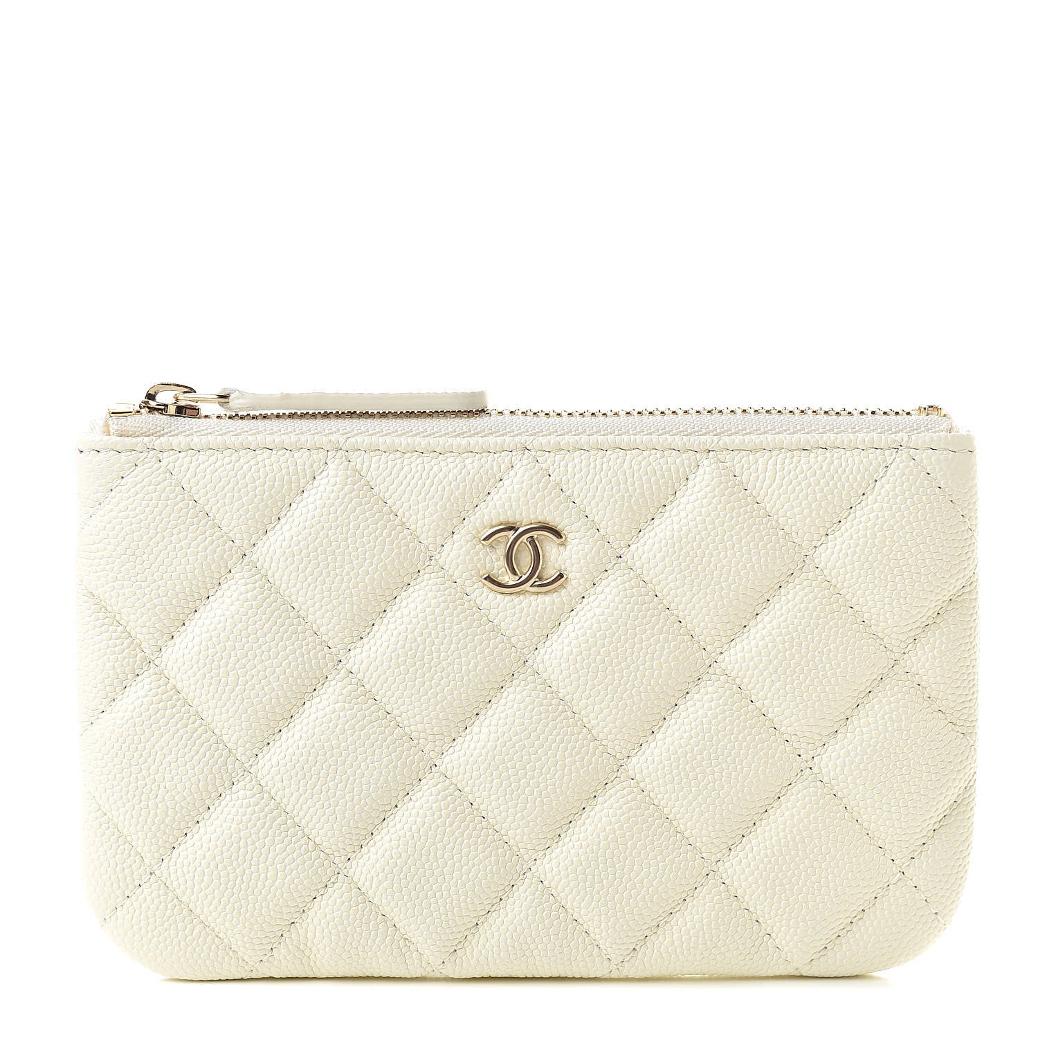 Chanel Caviar Quilted Small Cosmetic Case White 1 of 8