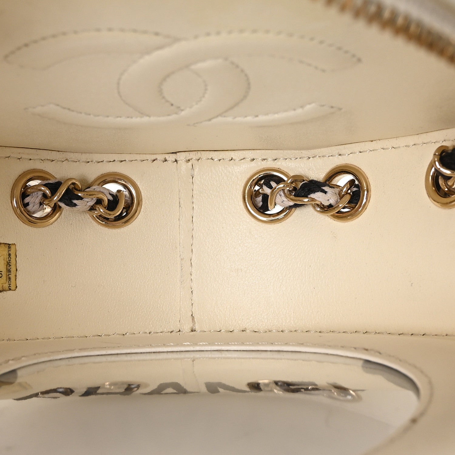 Chanel Lambskin Coco Lifesaver Round Bag Black White 5 of 10