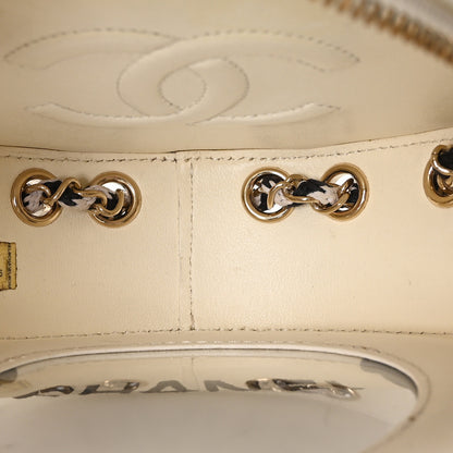 Chanel Lambskin Coco Lifesaver Round Bag Black White 5 of 10
