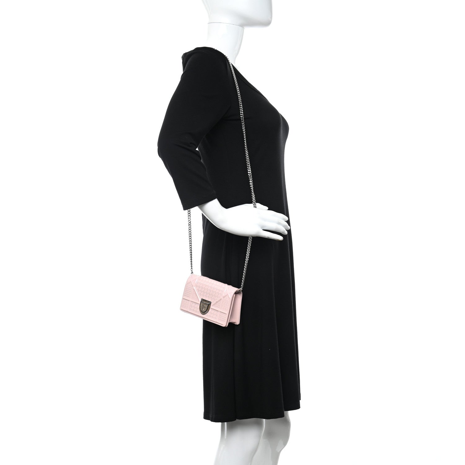 Christian Dior Patent Micro-Cannage Baby Diorama Flap Bag Pale Pink 2 of 5
