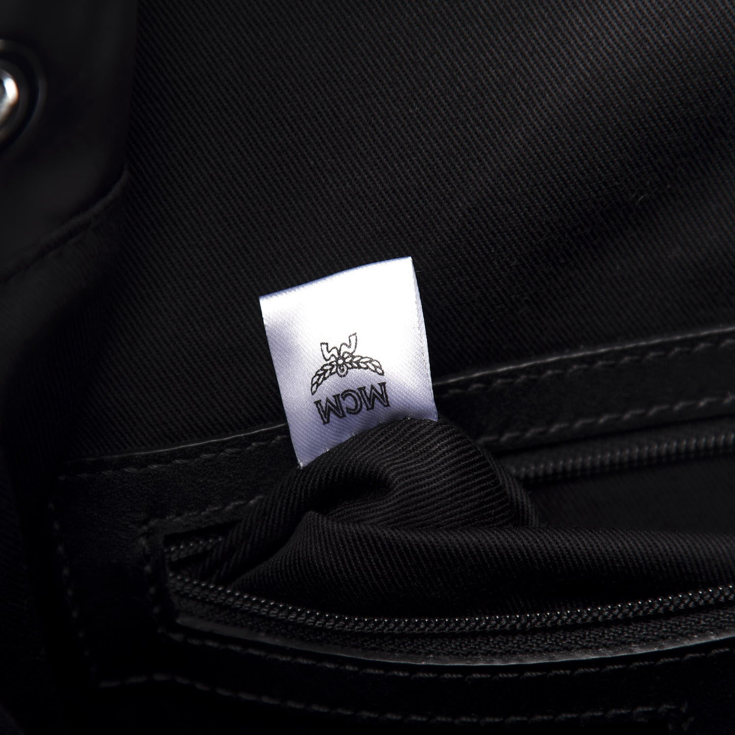 MCM Nylon Monogram Small Tivitat Two-Pocket Backpack Black 8 of 10