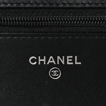 Chanel Calfskin Chain 20s Signe Wallet on Chain WOC Black 7 of 14