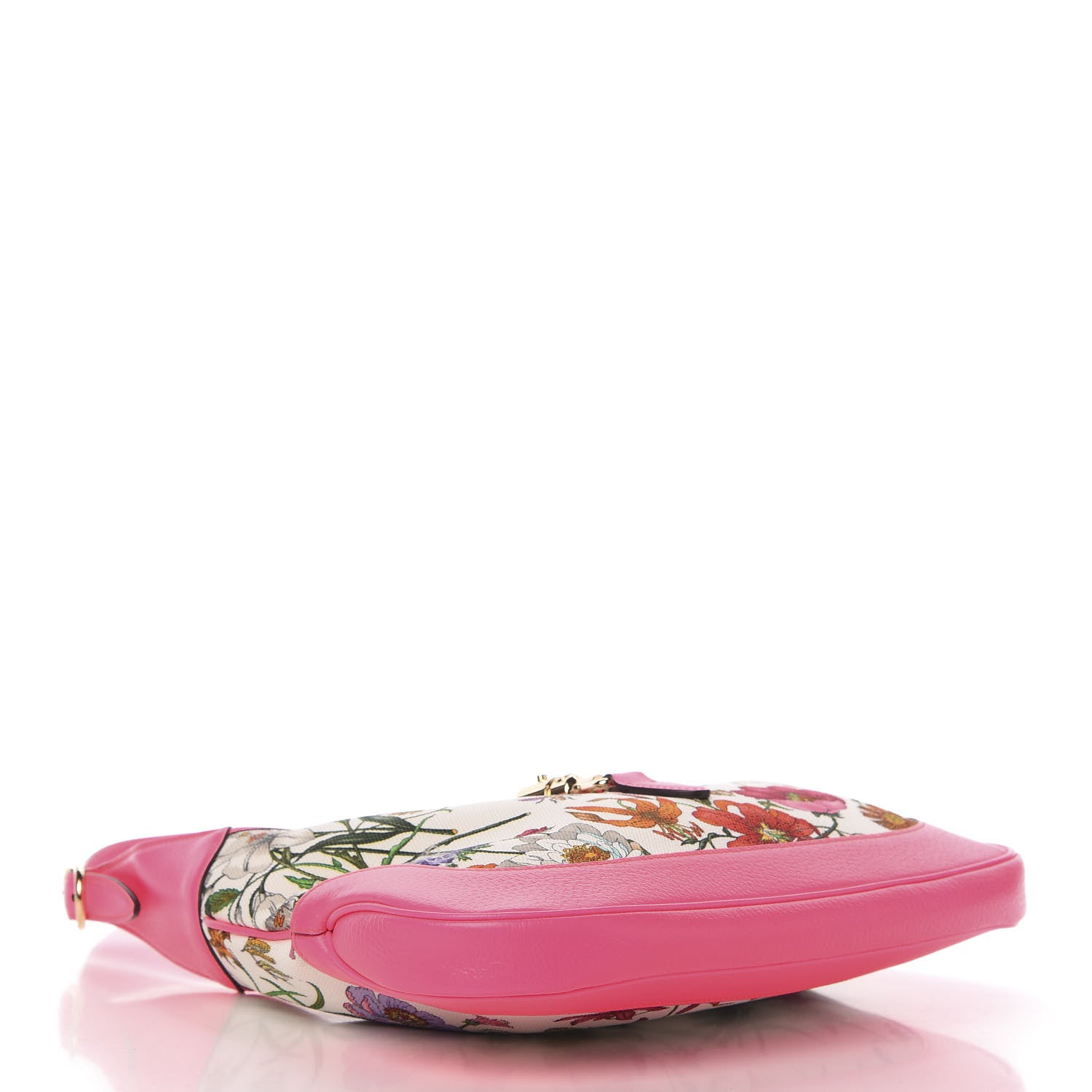 Gucci Canvas Flora Medium Jackie Hobo Fuchsia 4 of 10