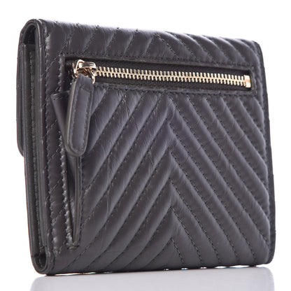 Chanel Aged Calfskin Chevron Reissue Compact Wallet Grey 3 of 9
