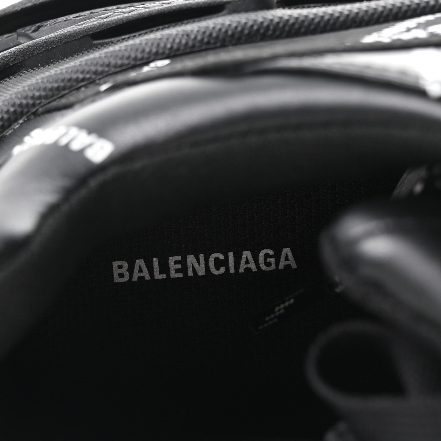 Balenciaga Technical Fabric Allover Logo Mens Triple S Sneakers 40 Black White 8 of 10
