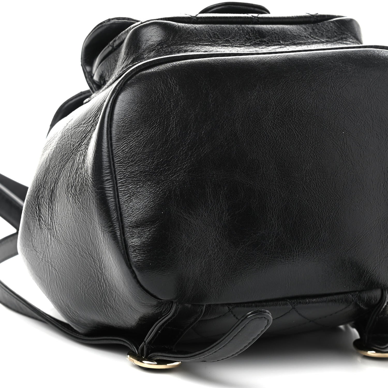 Chanel Glazed Aged Calfskin Quilted Small Duma Drawstring Backpack Black 9 of 10