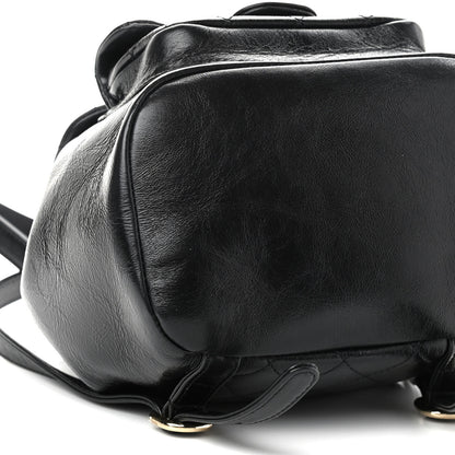 Chanel Glazed Aged Calfskin Quilted Small Duma Drawstring Backpack Black 9 of 10