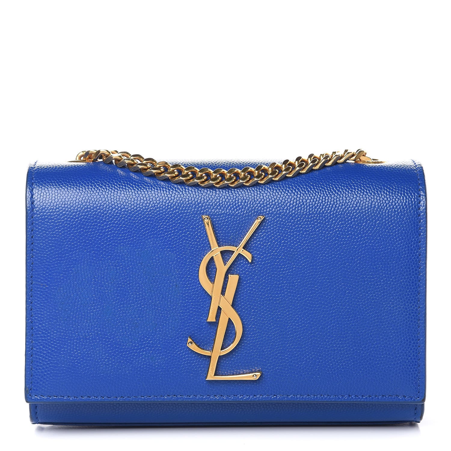 Saint Laurent Grain De Poudre Small Classic Monogram Kate Satchel Royal Blue 1 of 11