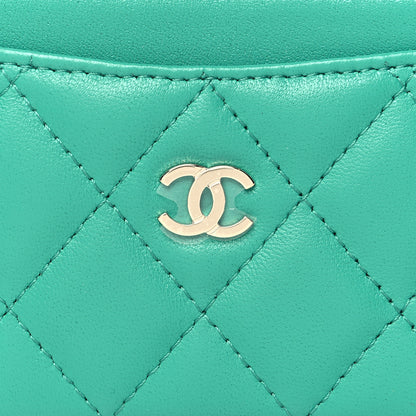 Chanel Lambskin Quilted Card Holder Green 9 of 10