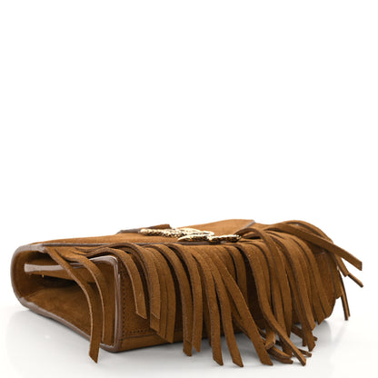 Saint Laurent Suede Fringe Baby Monogram Satchel Light Ocre 4 of 14