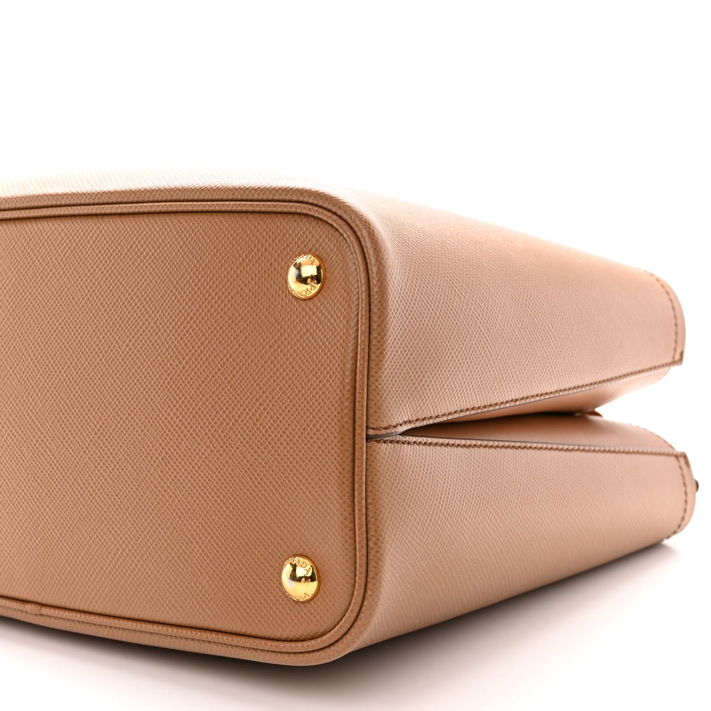Saffiano Cuir Medium Panier Bucket Bag Caramel Papaya