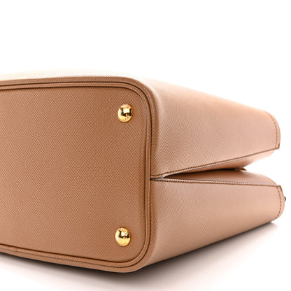 Prada Saffiano Cuir Medium Panier Bucket Bag Caramel Papaya 11 of 11