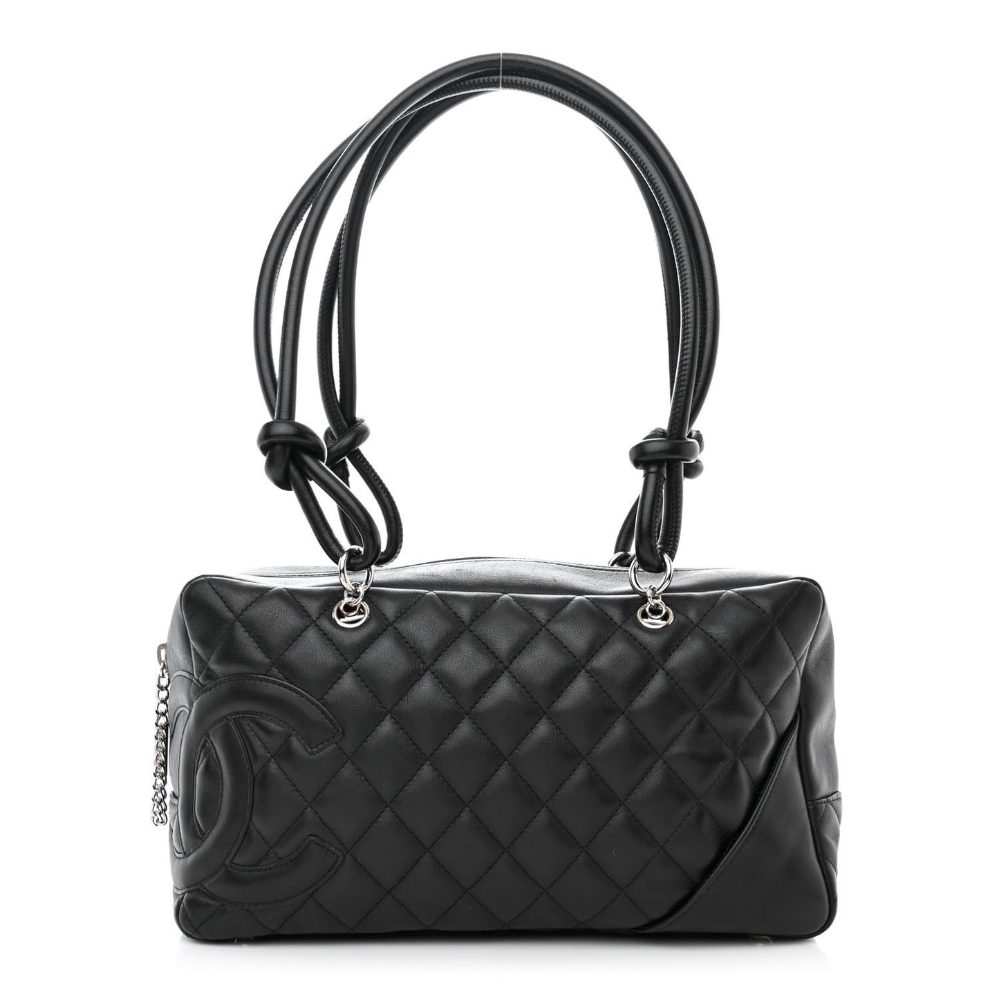 Calfskin Quilted Large Cambon Bowler Black