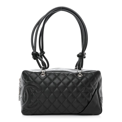 Chanel Calfskin Quilted Large Cambon Bowler Black 1 of 10