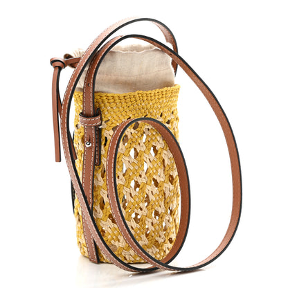 Loewe Calfskin Raffia Paula's Ibiza Pocket Bucket Bag Natural Yellow 2 of 9