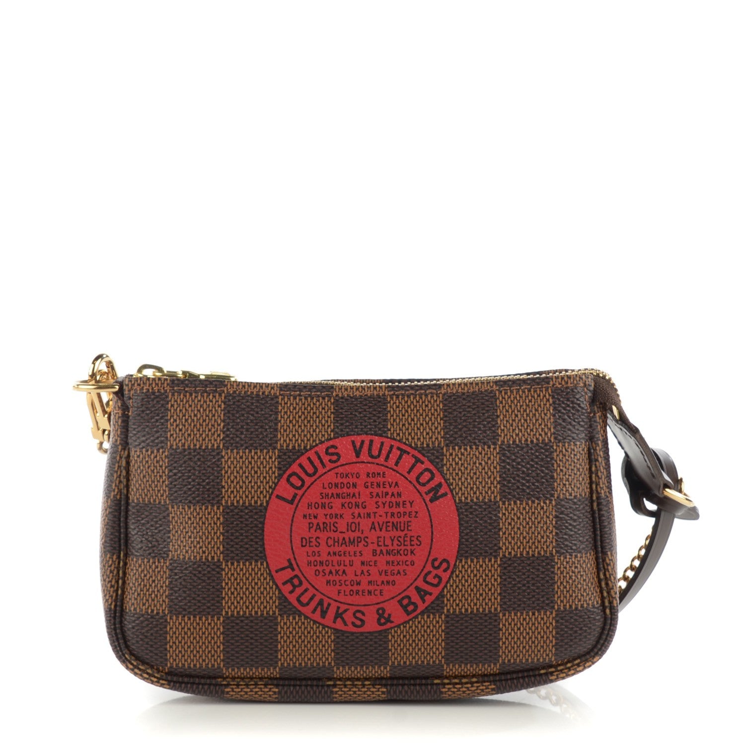 Louis Vuitton Damier Ebene Complice Trunks and Bags Mini Pochette Accessories Red 1 of 7