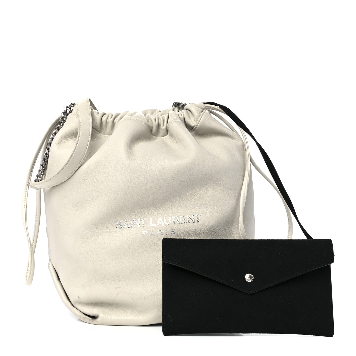 Lambskin Teddy Drawstring Bag Crema Soft