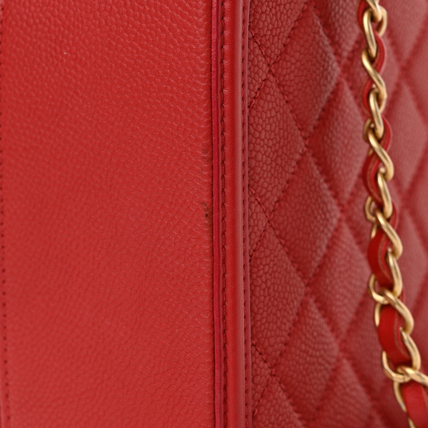 Chanel Caviar Quilted Large CC Filigree Vanity Case Red 12 of 13