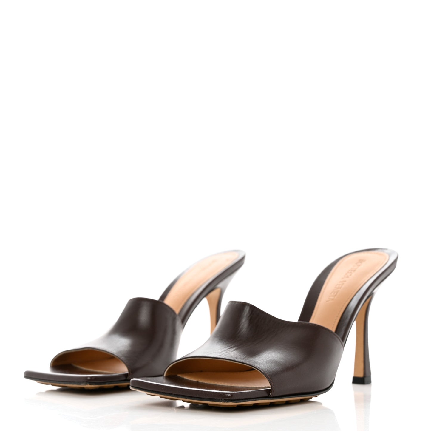 Lambskin Stretch Mule Sandals 37.5 Black