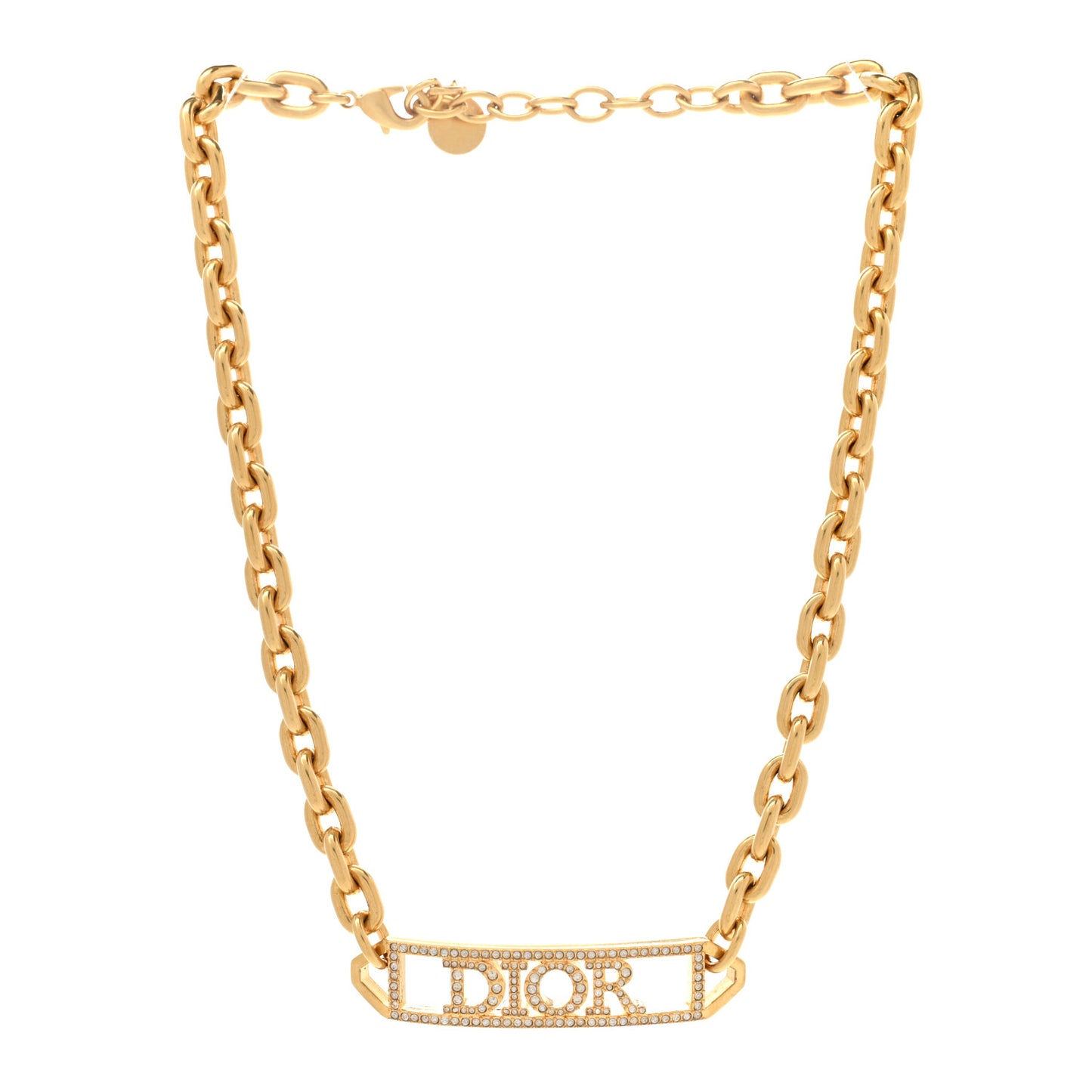Metal Crystal Dio(r)evolution Choker Necklace Gold