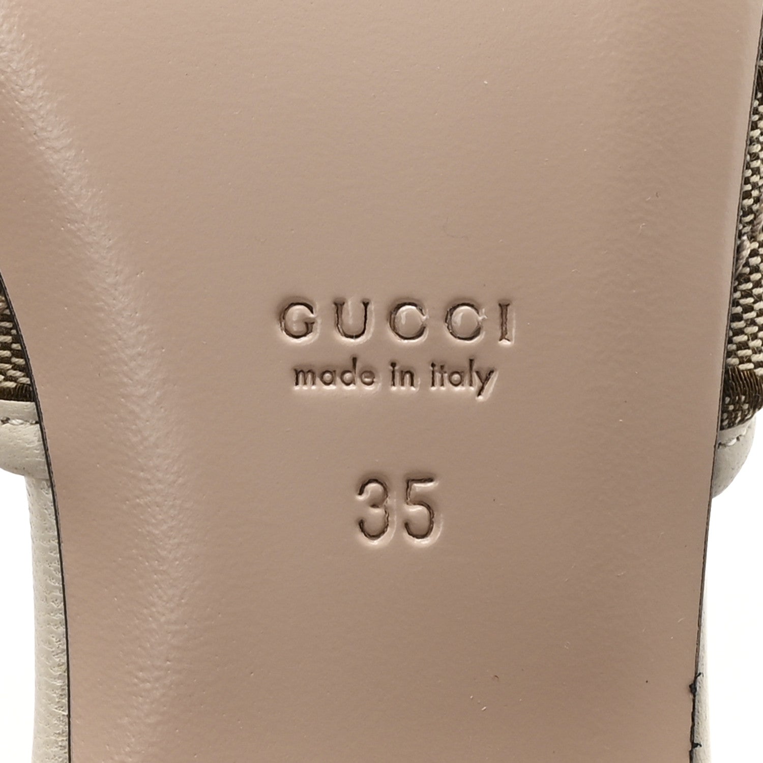 Gucci Monogram Matelasse Diagonal GG Marmont Flat Slide Sandals  35 Beige Ebony Mystic White 7 of 10
