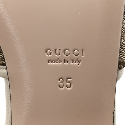 Gucci Monogram Matelasse Diagonal GG Marmont Flat Slide Sandals  35 Beige Ebony Mystic White 7 of 10