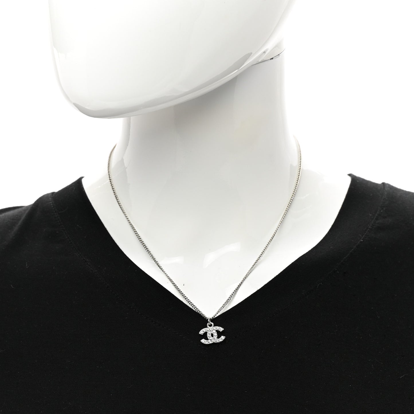 Crystal Timeless CC Necklace Silver