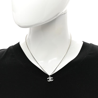 Chanel Crystal Timeless CC Necklace Silver 2 of 4