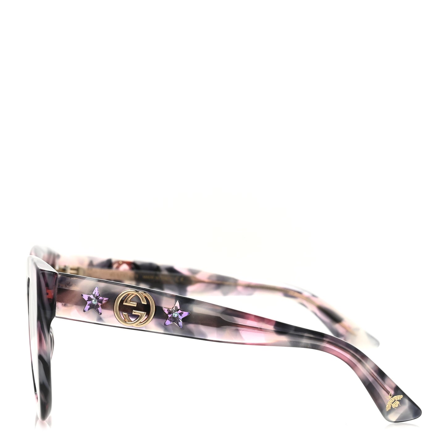 Acetate Round Frame Star Sunglasses GG0208S Grey Pink
