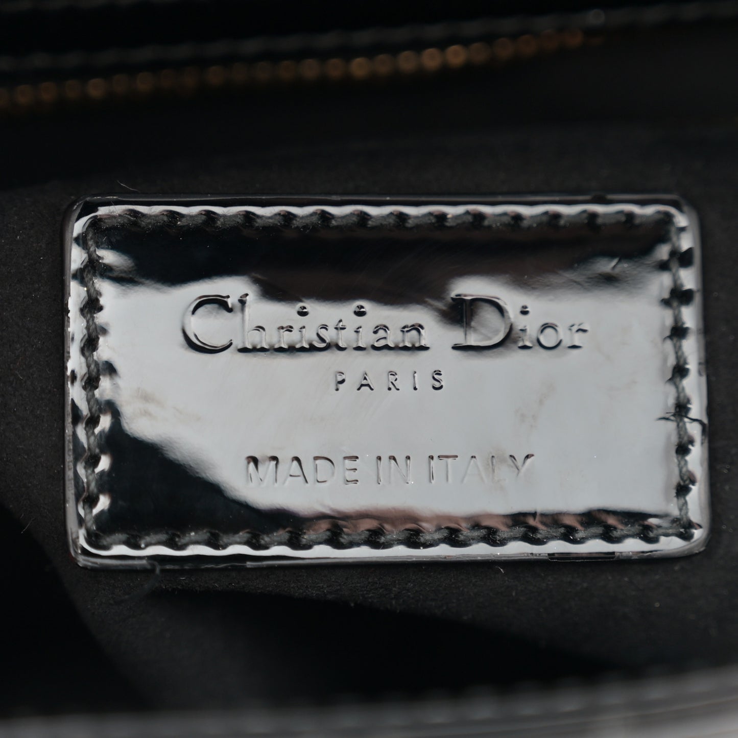 Patent Cannage Small Lady Dior Black