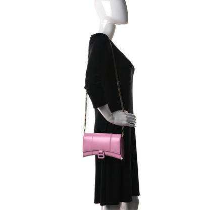 Balenciaga Shiny Box Calfskin Tonal B Hourglass Chain Bag Candy Pink 2 of 11