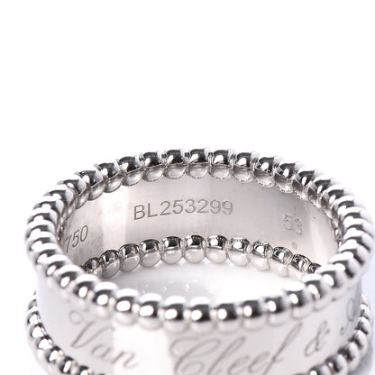 Van Cleef & Arpels 18K White Gold Perlee Signature Ring 53 6.5 5 of 5