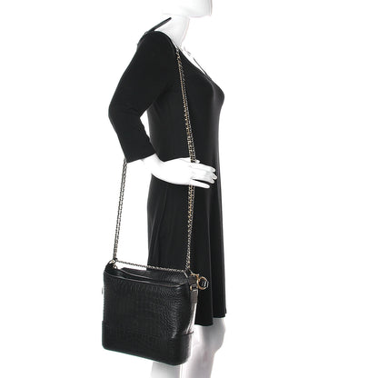 Chanel Crocodile Embossed Calfskin Medium Gabrielle Cocodile Hobo Black 2 of 13