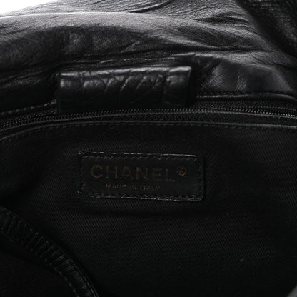 Chanel Lambskin Jersey Scales Flap Bag Black 6 of 11