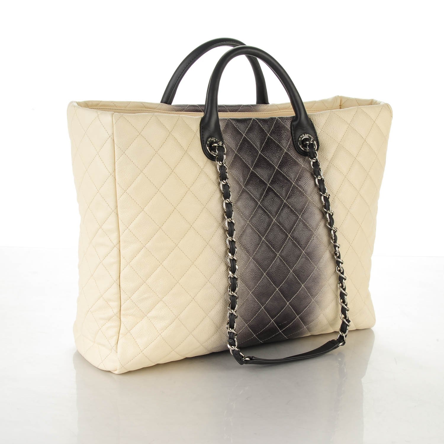 Chanel Caviar Ombre Large Shopping Tote White 3 of 7