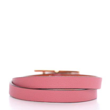 Hermes Swift Behapi Double Tour Reversible Bracelet S Rose Azalee Orange Poppy 2 of 5