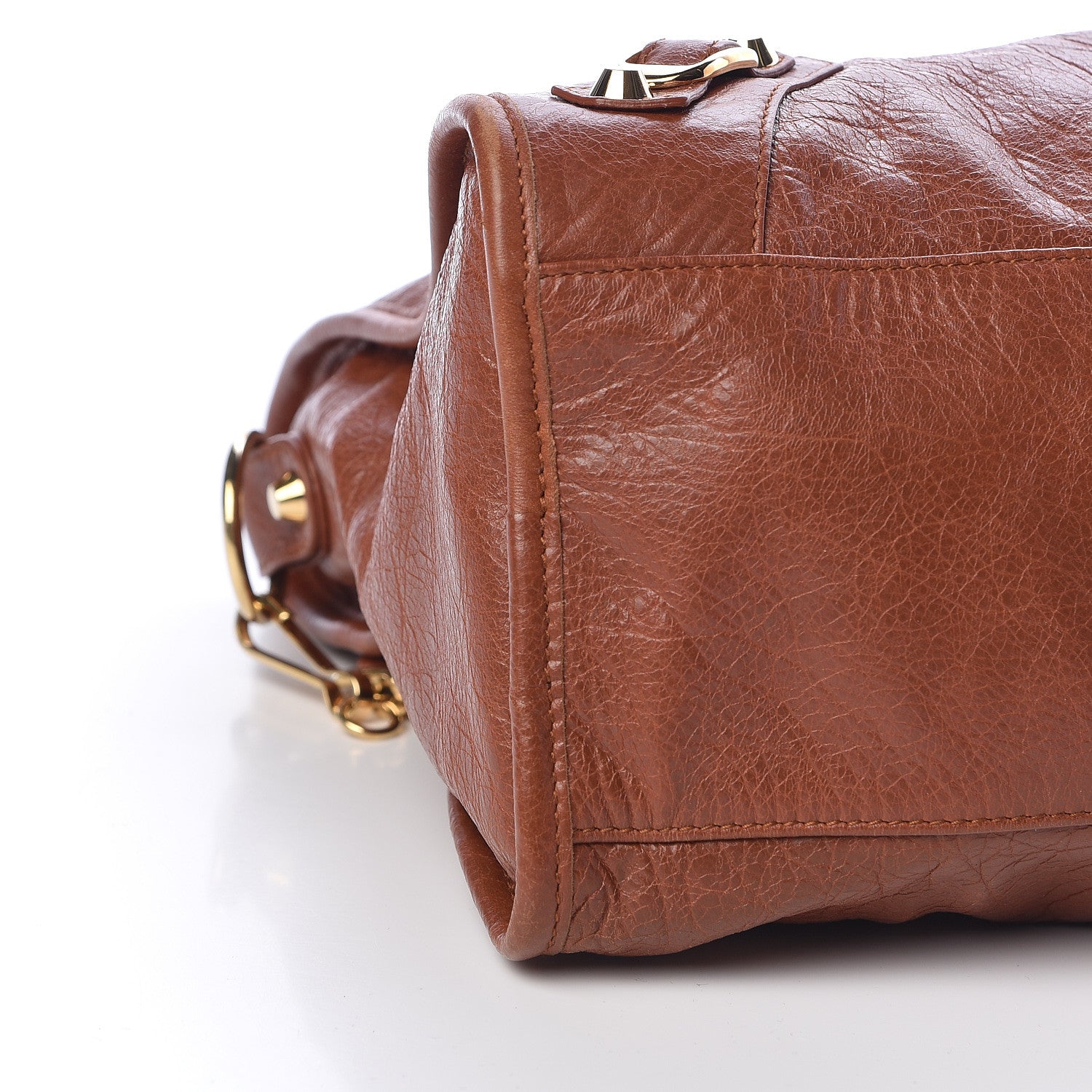 Balenciaga Agneau Classic Gold Hardware City Marron Cognac 9 of 10