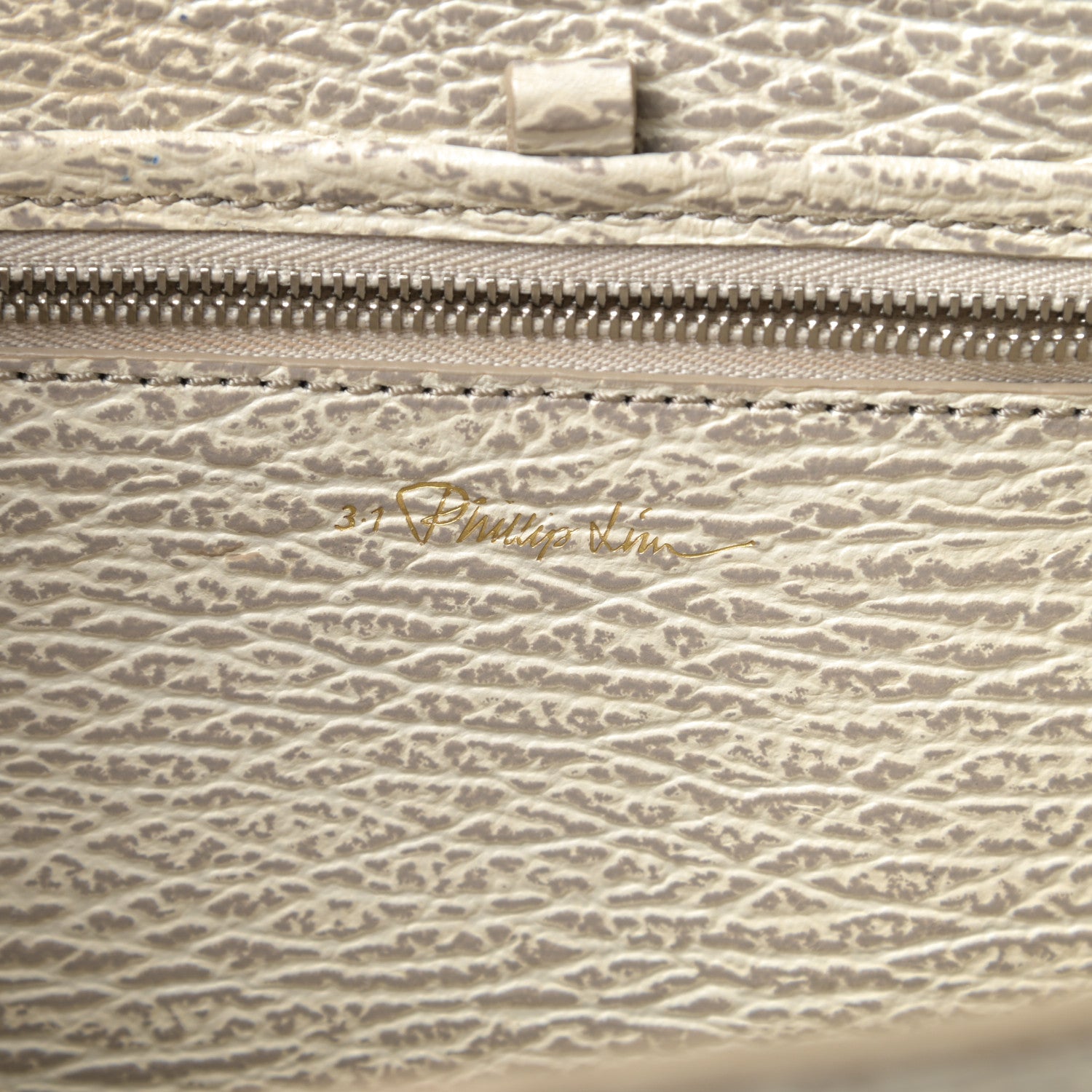 3.1 Phillip Lim Shark Embossed Textured Calfskin Large Pashli Satchel Ivory Dove 7 of 14