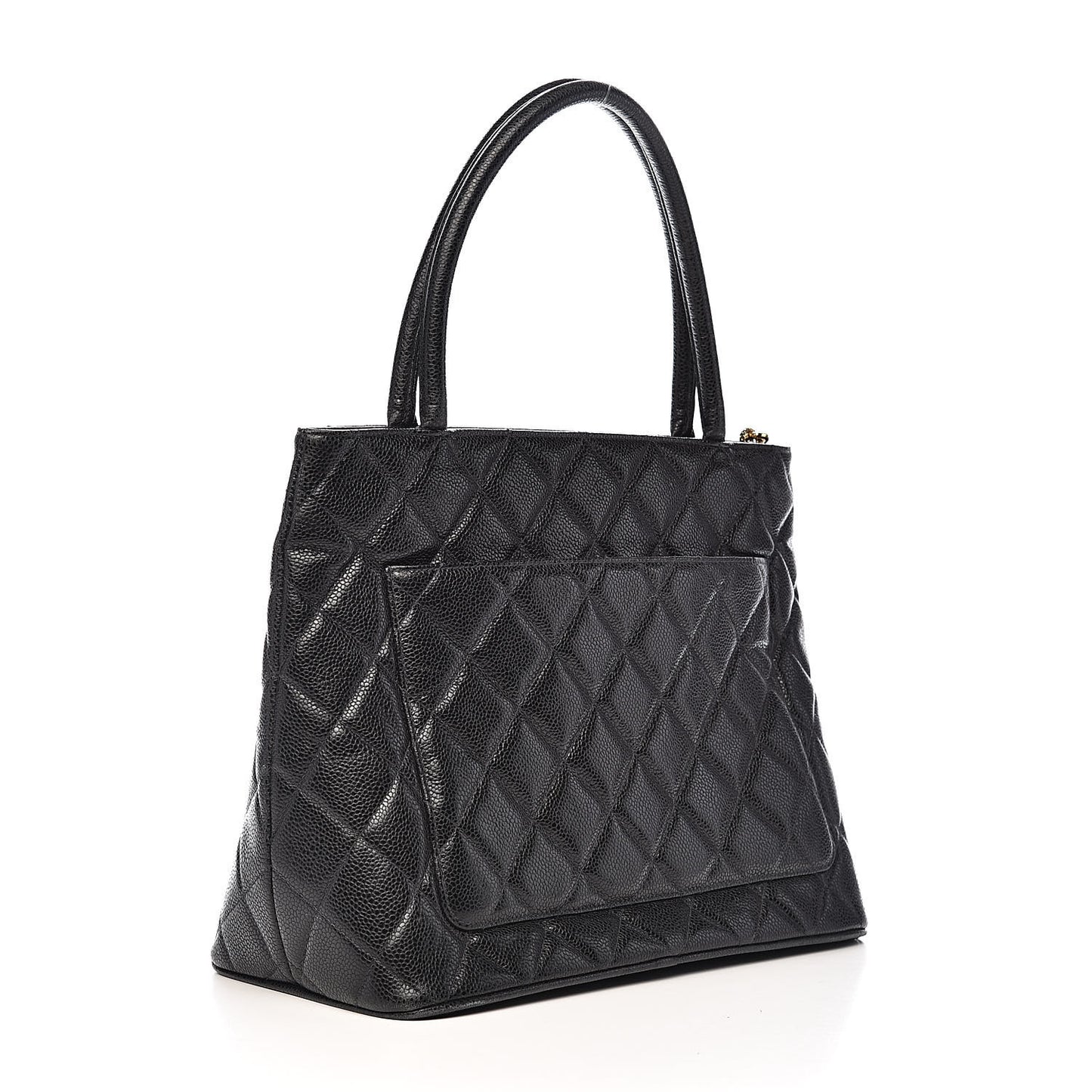 Caviar Quilted Medallion Tote Black