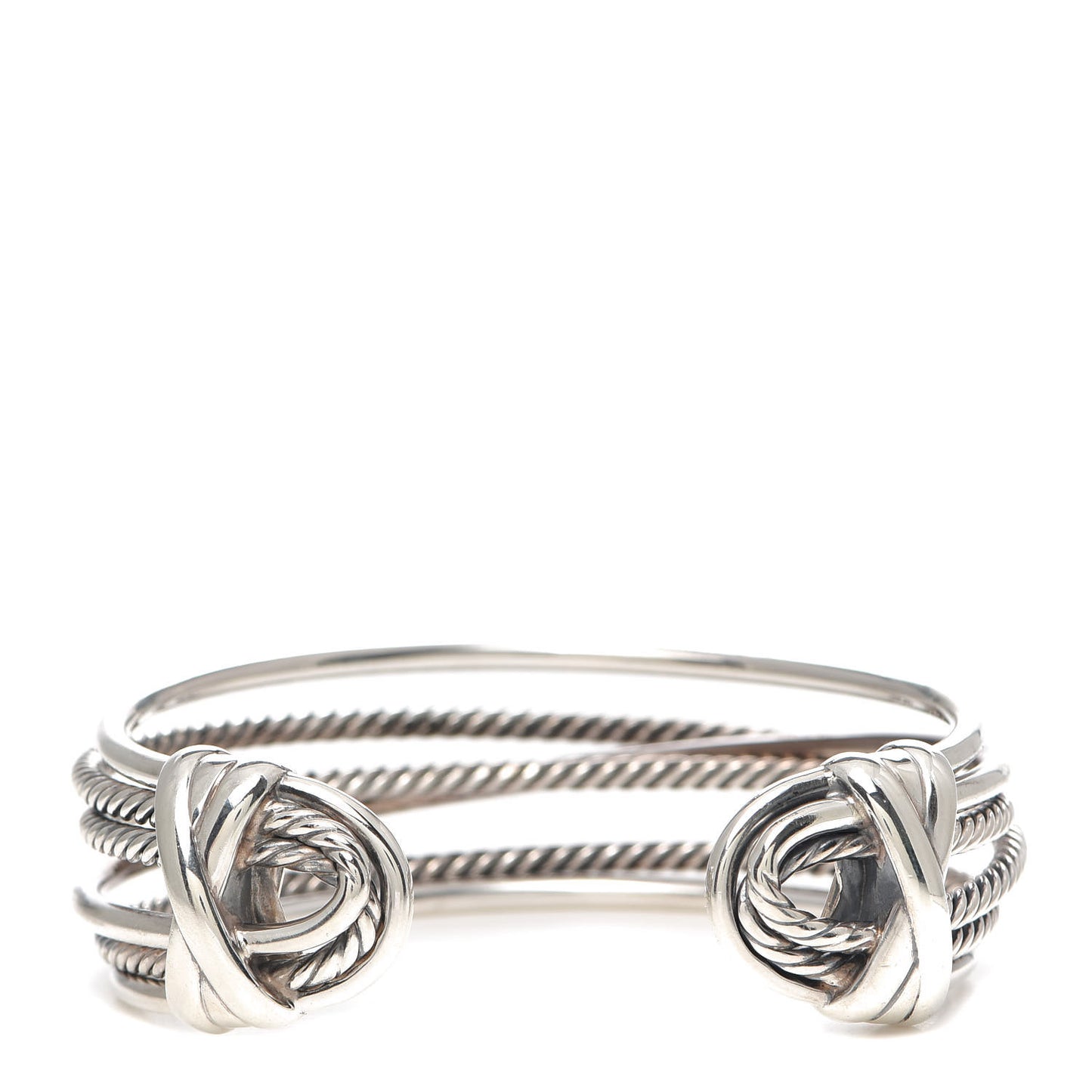 Sterling Silver Narrow Crossover Cuff Bracelet