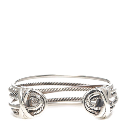 David Yurman Sterling Silver Narrow Crossover Cuff Bracelet 3 of 6