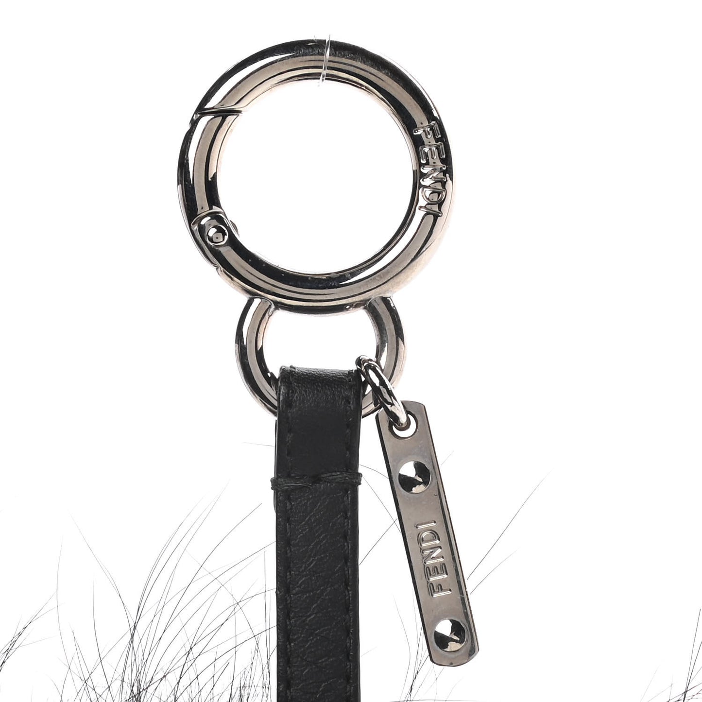 Fox Fur Shearling Crystal Pinky Punky Monster Bag Bug Charm Black Bubblegum