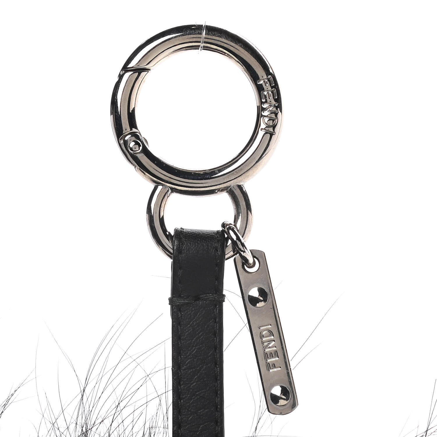 Fendi Fox Fur Shearling Crystal Pinky Punky Monster Bag Bug Charm Black Bubblegum 3 of 4