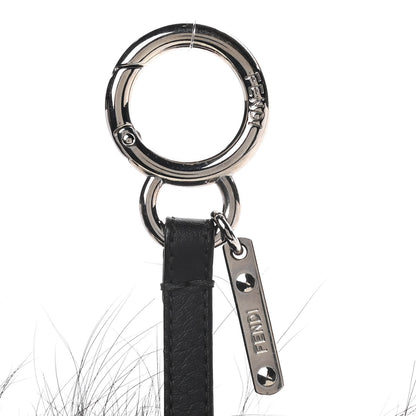 Fendi Fox Fur Shearling Crystal Pinky Punky Monster Bag Bug Charm Black Bubblegum 3 of 4