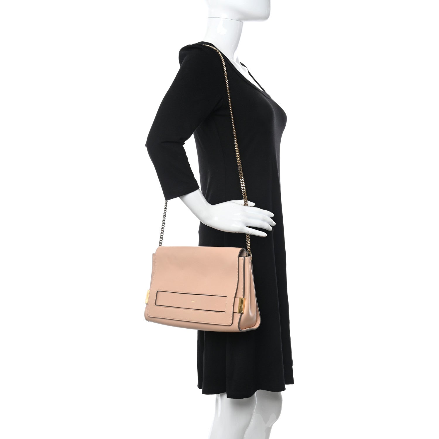Chloe Lambskin Medium Elle Chain Clutch Nude 2 of 11