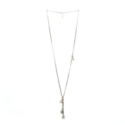 Chanel Crystal Pearl CC Moon Star Drop Necklace Gold 2 of 6