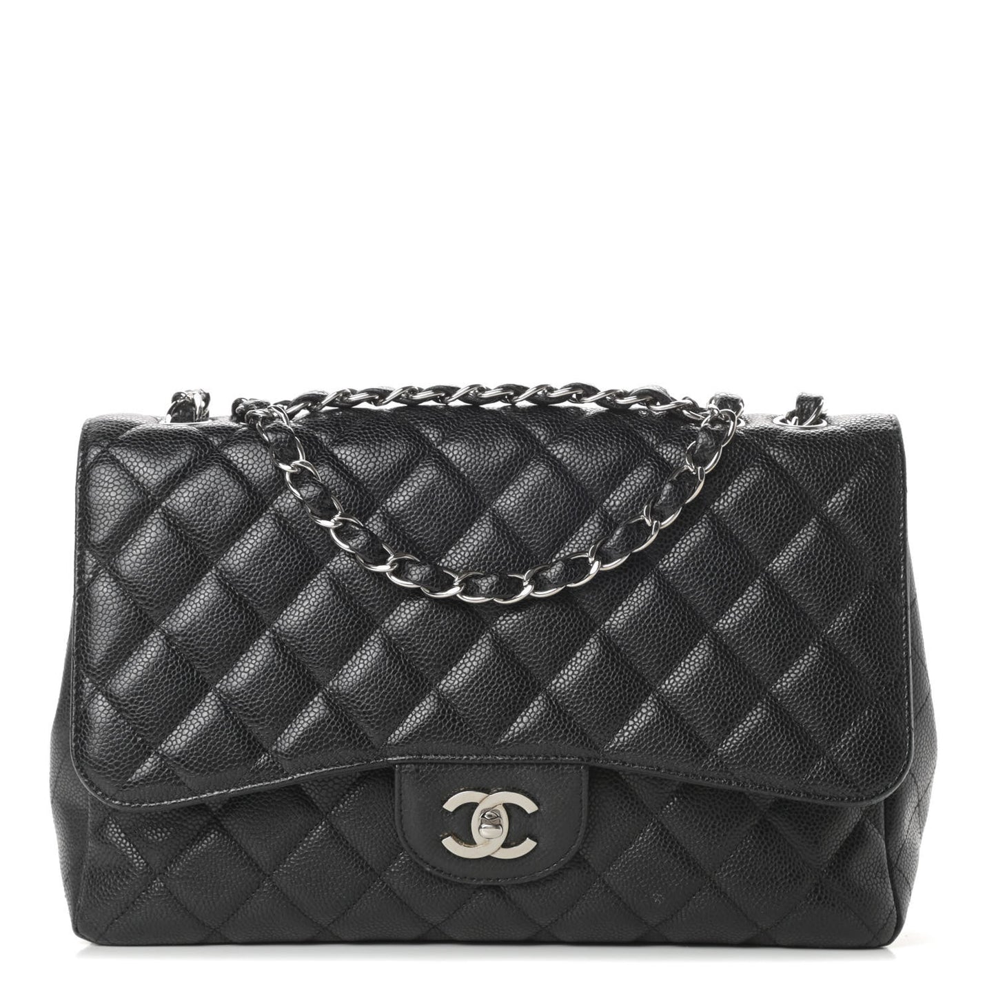 Caviar Quilted Jumbo Single Flap Black
