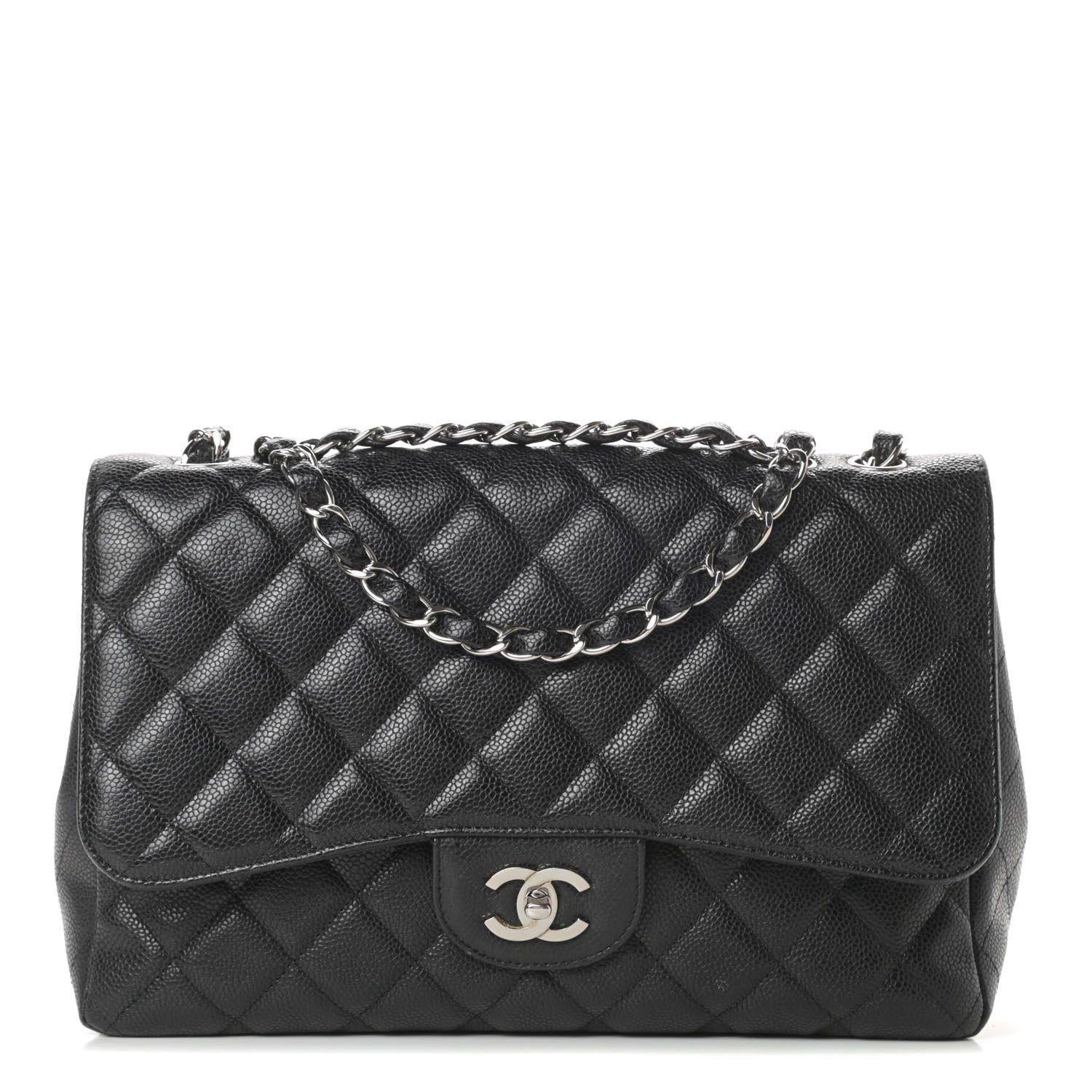 Chanel Caviar Quilted Jumbo Single Flap Black 1 of 17