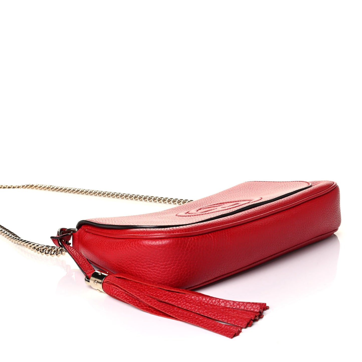 Pebbled Calfskin Medium Soho Flap Crossbody Tabasco Red
