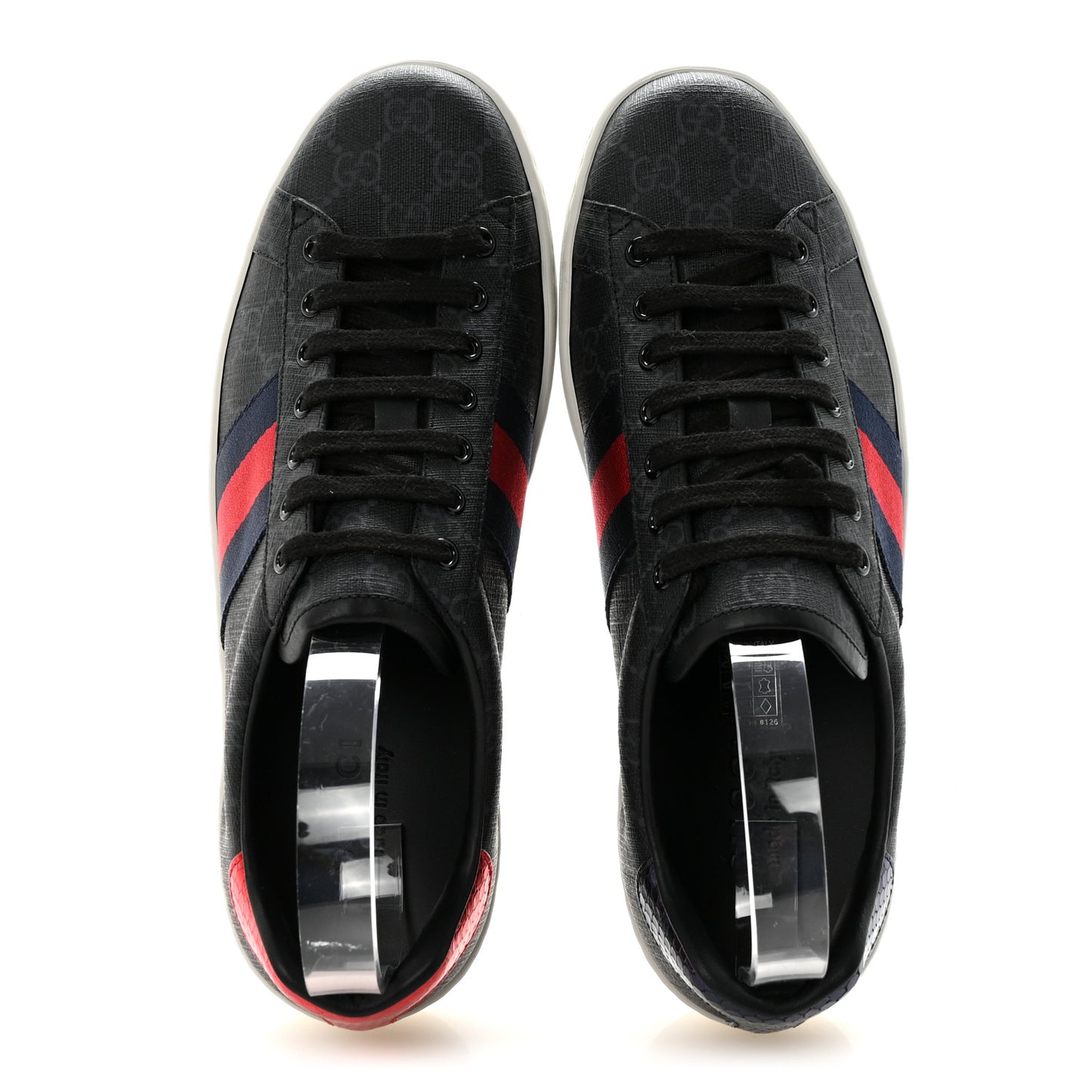GG Supreme Monogram Ayers Web Mens New Ace Sneakers 8 Black